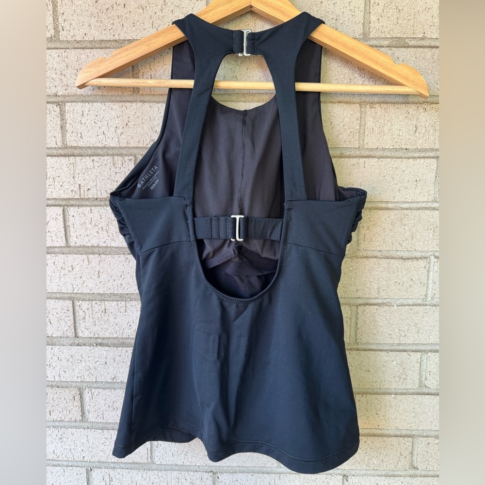 Athleta Maldives Black Bra Cup Underwire Tankini Top, High Neck, Size 32D/DD - Picture 4 of 6